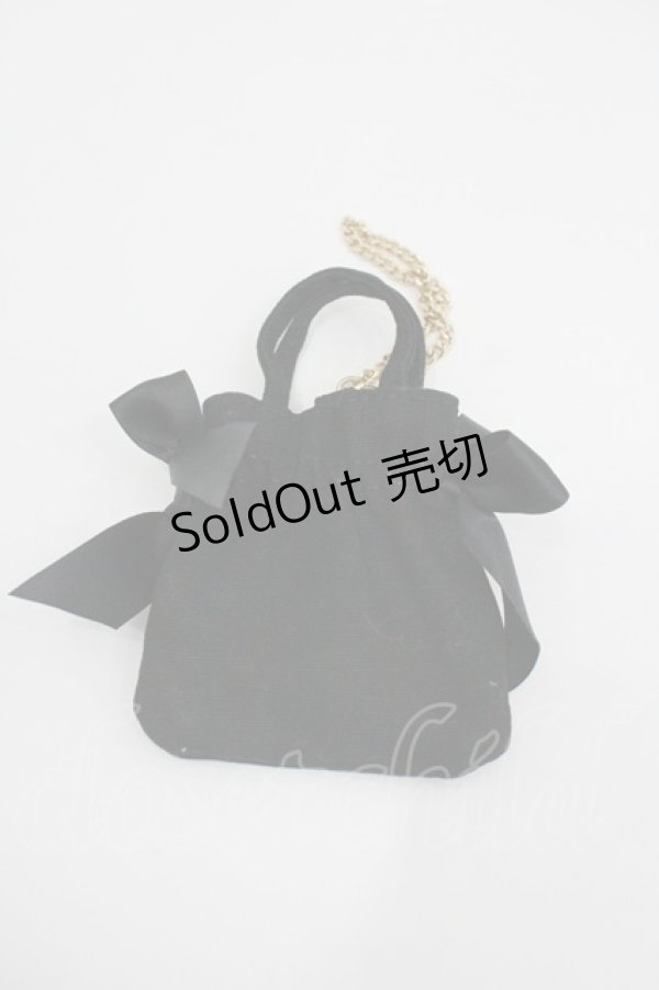 画像2: Maison de FLEUR / クロミダブルリボントートバッグチャーム  黒Ｘゴールド I-26-01-26-106-LO-BG-SA-ZI (2)