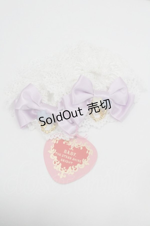 画像1: BABY,THE STARS SHINE BRIGHT / Toy's Fluffy Dreamお袖とめ  白Ｘパープル I-26-01-26-017-BA-ZA-SA-ZI (1)