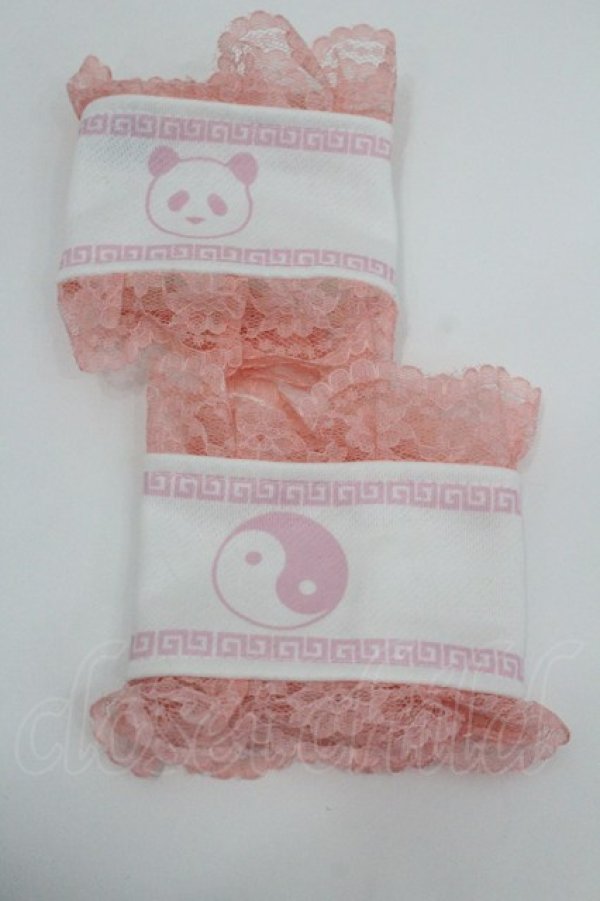 画像1: ACDC RAG / パンダプリントカットソーブレス  白Ｘピンク I-26-01-26-018-PU-AC-SA-ZI (1)