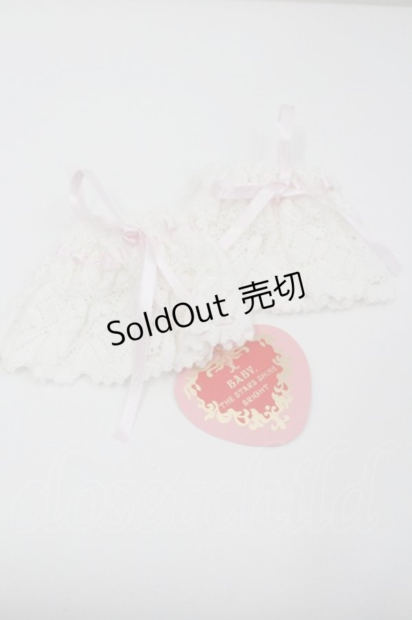 画像1: BABY,THE STARS SHINE BRIGHT / トーションレースお袖とめII  白Ｘピンク I-26-01-26-022-BA-ZA-SA-ZI (1)