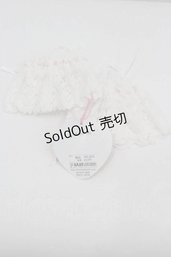 画像2: BABY,THE STARS SHINE BRIGHT / トーションレースお袖とめII  白Ｘピンク I-26-01-26-022-BA-ZA-SA-ZI (2)