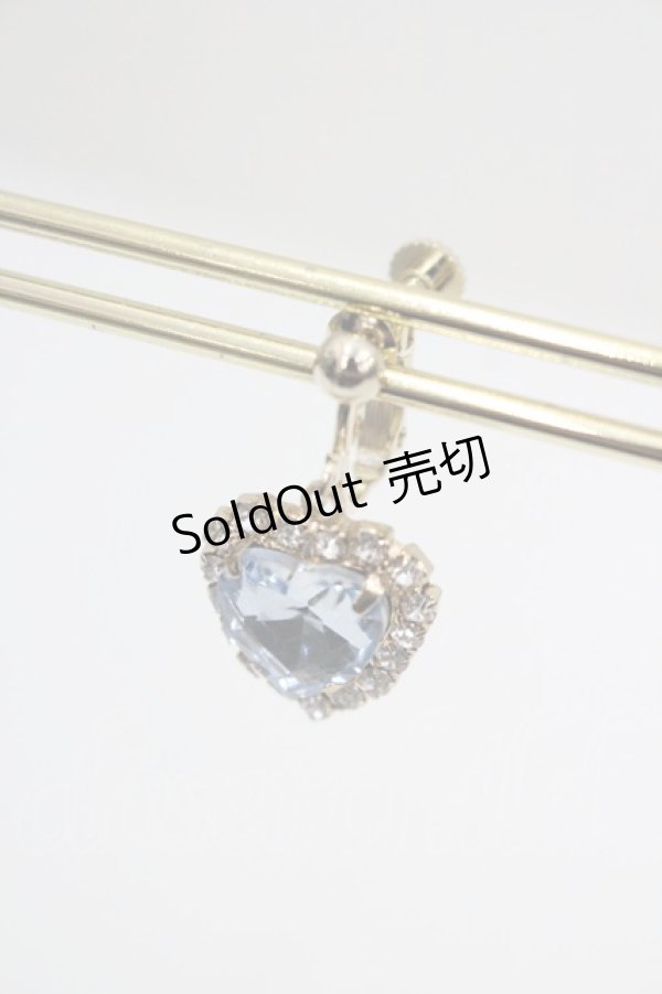 画像1: RoseMarie seoir / ハートビジューイヤリング  サックス I-26-01-26-032-LO-AC-SA-ZI (1)