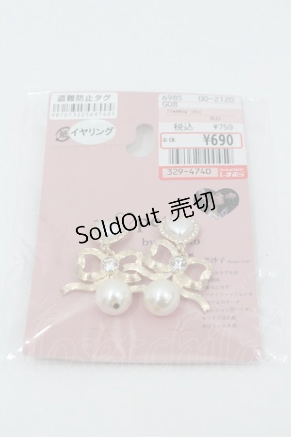 画像1: m petit by misako / TT*AMリボンPLE  淡白 I-26-01-26-036-LO-AC-SA-ZI (1)