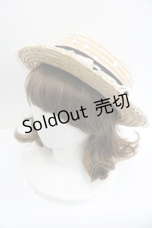 画像: Angelic Pretty / AiryドットチュールストローHAT  ブラウンＸ白Ｘ黒 I-26-01-27-032-AP-AC-SA-ZTK033