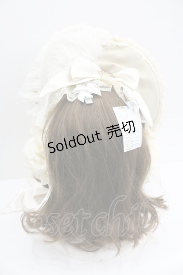 画像2: Triple fortune / ローズリボンドールボンネット  生成り I-26-01-27-033-EL-AC-SA-ZI (2)