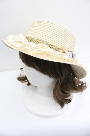 画像: axes femme / 巻きバラレースカンカン帽  アイボリー I-26-01-27-036-AX-AC-SA-ZI