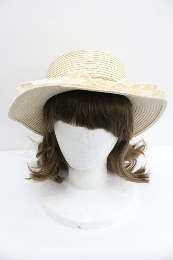 画像2: axes femme / 巻きバラレースカンカン帽  アイボリー I-26-01-27-036-AX-AC-SA-ZI (2)