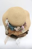 画像3: axes femme / フラワー雑材カンカン帽  ベージュ I-26-01-27-037-AX-AC-SA-ZI (3)