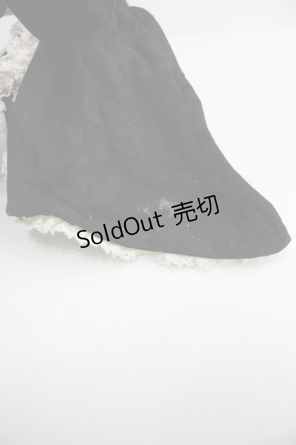 画像4: Hoshibako Works / お人形風シャンティクリームリボンカチューシャ  黒Ｘアイボリー I-26-01-27-004-LO-AC-SA-ZI (4)