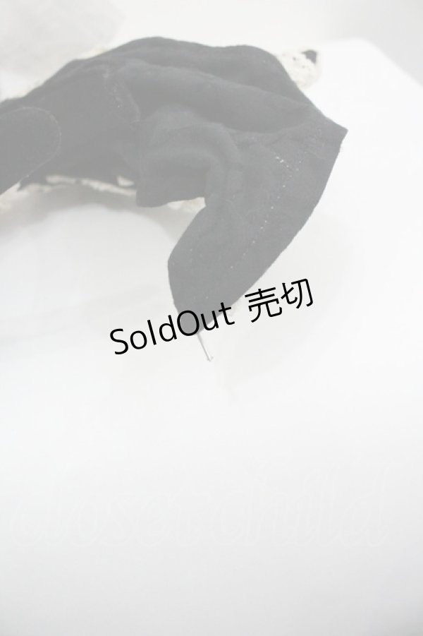 画像5: Hoshibako Works / お人形風シャンティクリームリボンカチューシャ  黒Ｘアイボリー I-26-01-27-004-LO-AC-SA-ZI (5)