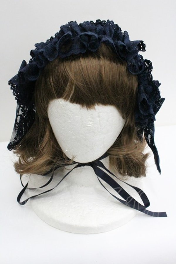 画像2: metamorphose / レースリボンヘッドドレス  ネイビー I-26-01-27-044-ME-AC-SA-ZI (2)