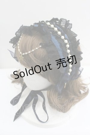 画像: ALICE and the PIRATES / 星を巡る海賊船と空と海の境界柄ヘッドドレス  ネイビー I-26-01-27-046-PA-AC-SA-ZI