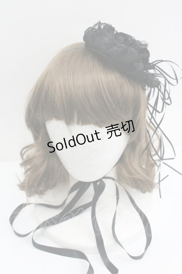 画像2: Triple fortune / コサージュヘッドドレス  黒 I-26-01-27-053-EL-AC-HR-ZI (2)