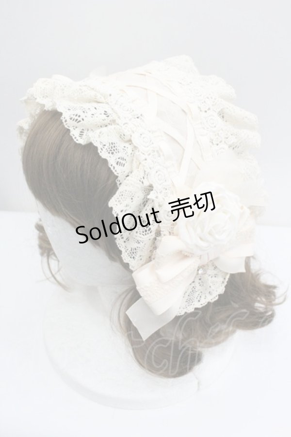 画像1: Hoshibako Works / ローズ・レディヘッドドレス  生成り I-26-01-27-054-LO-AC-SA-ZI (1)