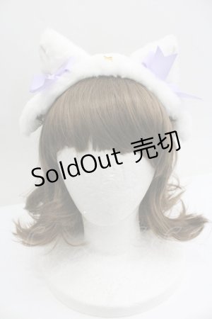 画像: Angelic Pretty / Milk Catヘッドドレス  白Ｘパープル I-26-01-27-055-AP-AC-SA-ZI