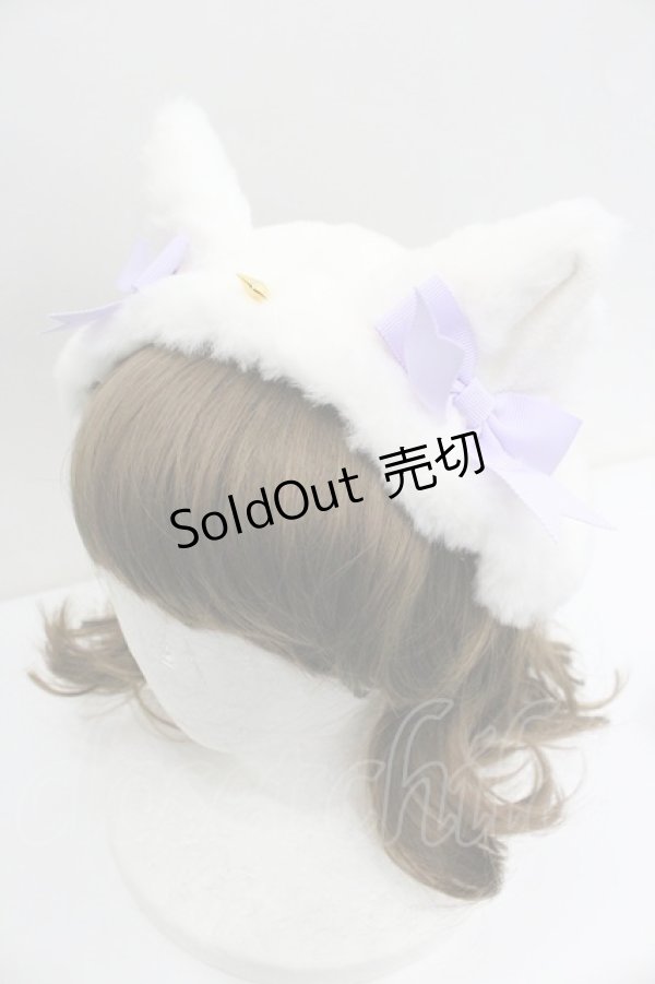 画像3: Angelic Pretty / Milk Catヘッドドレス  白Ｘパープル I-26-01-27-055-AP-AC-SA-ZI (3)