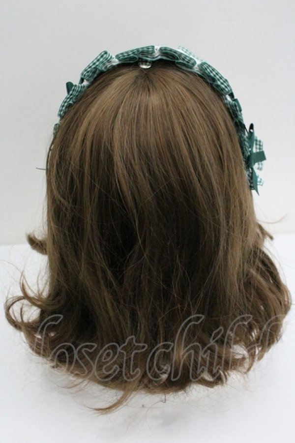 画像3: LOLITAその他(お買取対象外) / ギンガムチェックヘッドドレス  グリーン I-26-01-27-056-LO-AC-SA-ZI (3)