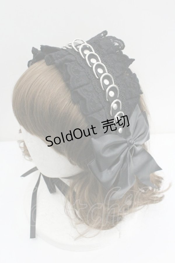 画像1: LOLITAその他(お買取対象外) / 合皮ヘッドドレス  ブラック I-26-01-27-057-LO-AC-SA-ZI (1)