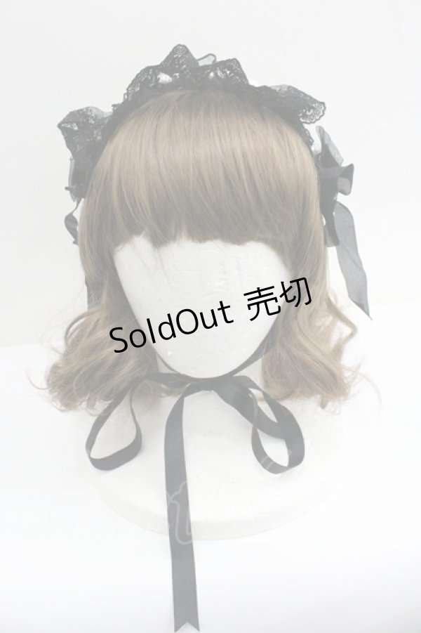 画像2: Angelic Pretty / Holy Pearl ヘッドドレス  黒Ｘ白 I-26-01-27-058-AP-AC-SA-ZI (2)