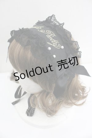 画像: Angelic Pretty / ロゴパールヘッドドレス  黒 I-26-01-27-062-AP-AC-SA-ZI