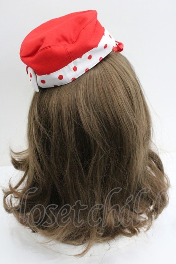 画像2: Angelic Pretty / MilkshakeサーキュラーワンピースSetのハット  赤 I-26-01-27-064-AP-OP-SA-ZI (2)