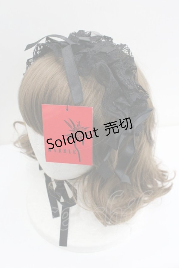 画像1: MARBLE / レースヘッドドレス  黒 I-26-01-27-066-GO-AC-SA-ZT610-F003 (1)
