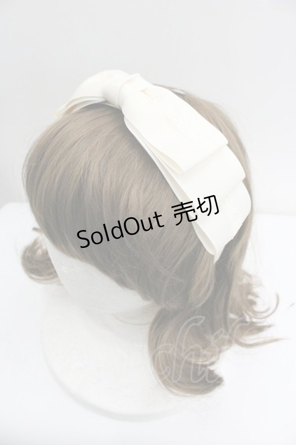 画像1: m petit by misako / NINA'sコラボ AM*NIリボンカチューシャ  生成り I-26-01-27-069-LO-AC-SA-ZT610-F004 (1)