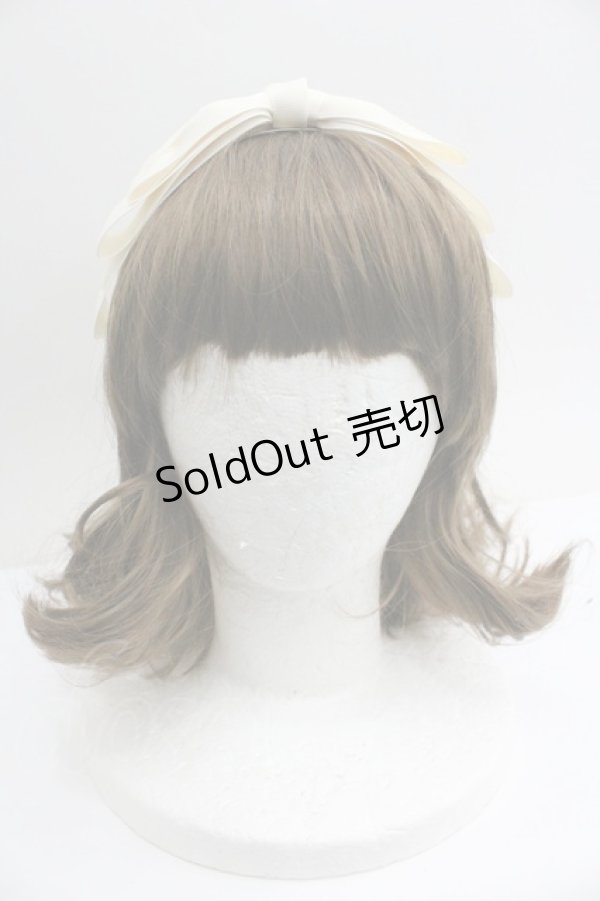 画像2: m petit by misako / NINA'sコラボ AM*NIリボンカチューシャ  生成り I-26-01-27-069-LO-AC-SA-ZT610-F004 (2)