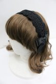 画像1: m petit by misako / レースリボンカチューシャ  黒 I-26-01-27-071-LO-AC-SA-ZI (1)