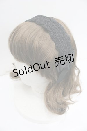 画像: m petit by misako / レースリボンカチューシャ  黒 I-26-01-27-071-LO-AC-SA-ZI