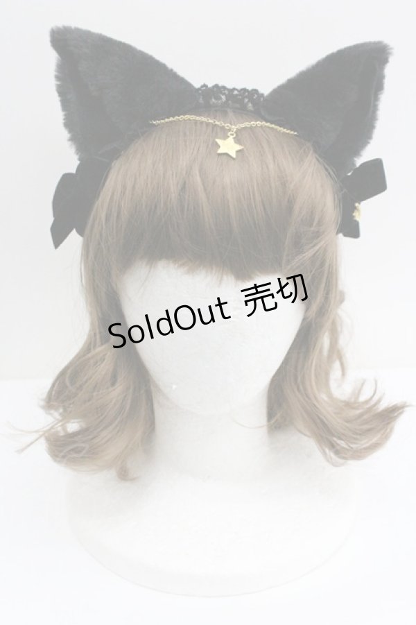 画像1: Angelic Pretty / Milk Catカチューシャ  黒 I-26-01-27-072-AP-AC-SA-ZI (1)