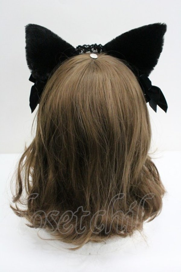 画像2: Angelic Pretty / Milk Catカチューシャ  黒 I-26-01-27-072-AP-AC-SA-ZI (2)