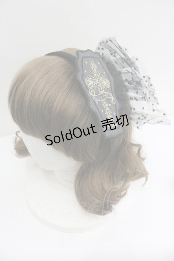 画像1: Angelic Pretty / クロスチュールカチューシャ  黒 I-26-01-27-074-AP-AC-SA-ZI (1)