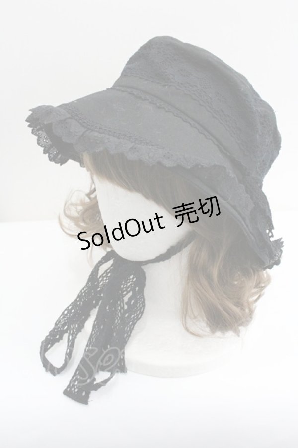 画像1: uf / レースバケットハット  ブラック I-26-01-27-008-EL-AC-SA-ZI (1)