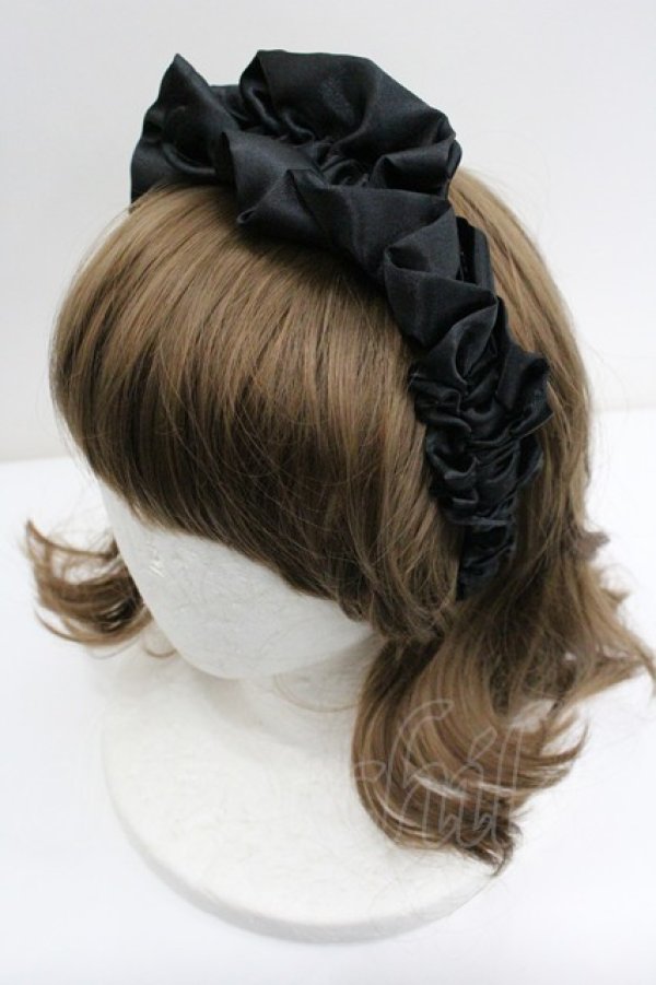 画像1: LOLITAその他(お買取対象外) / ギャザーカチューシャ  ブラック I-26-01-27-076-LO-AC-SA-ZI (1)