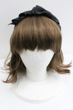 画像: Innocent World / グログランリボンカチューシャ  黒 I-26-01-27-077-IW-AC-SA-ZI
