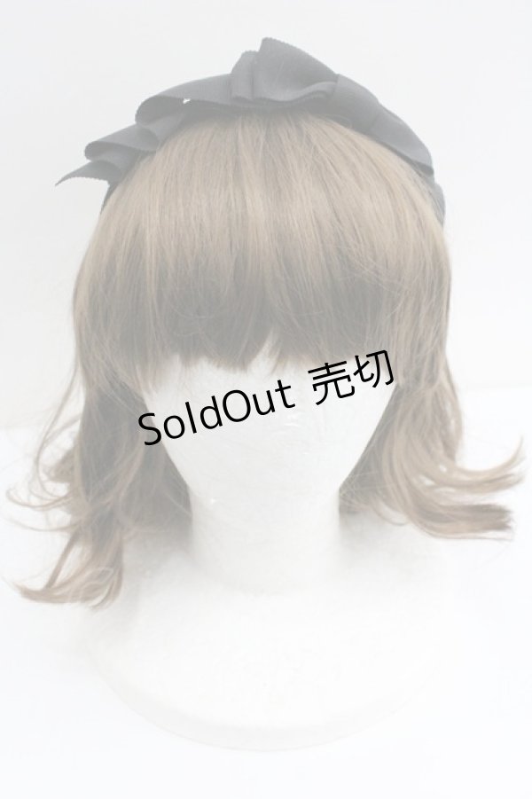 画像1: Innocent World / グログランリボンカチューシャ  黒 I-26-01-27-077-IW-AC-SA-ZI (1)