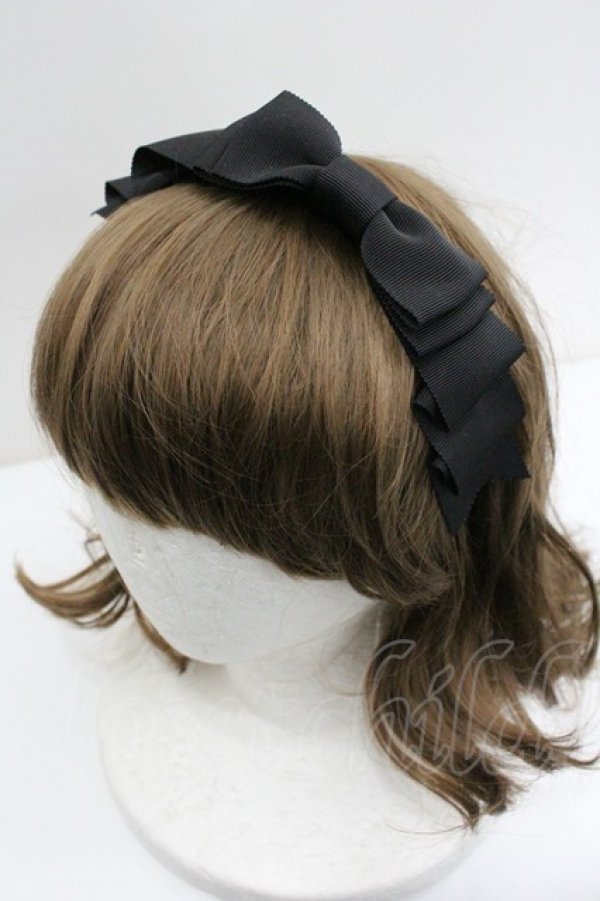 画像3: Innocent World / グログランリボンカチューシャ  黒 I-26-01-27-077-IW-AC-SA-ZI (3)