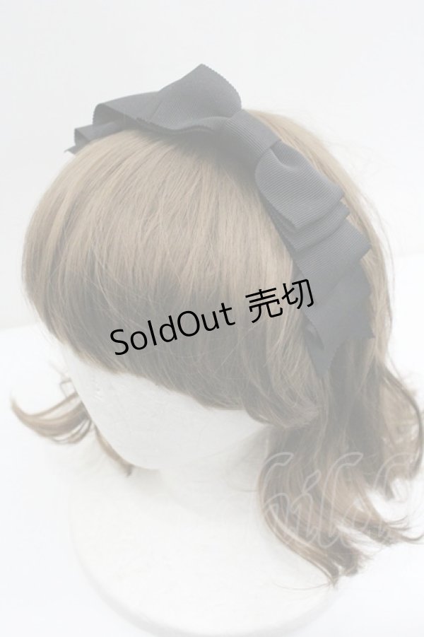 画像3: Innocent World / グログランリボンカチューシャ  黒 I-26-01-27-077-IW-AC-SA-ZI (3)