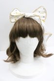 画像1: LOLITAその他(お買取対象外) / チュール付きスター柄リボンカチューシャ  白 I-26-01-27-079-LO-ZA-SA-ZI (1)