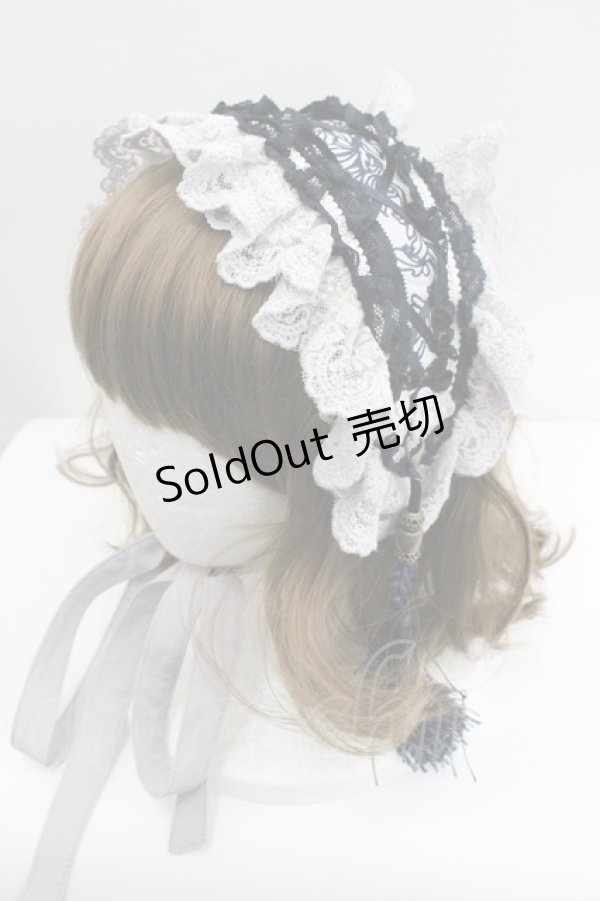 画像1: Ozz oneste / タッセルヘッドドレス  グレーＸネイビー I-26-01-27-080-OO-AC-SA-ZI (1)