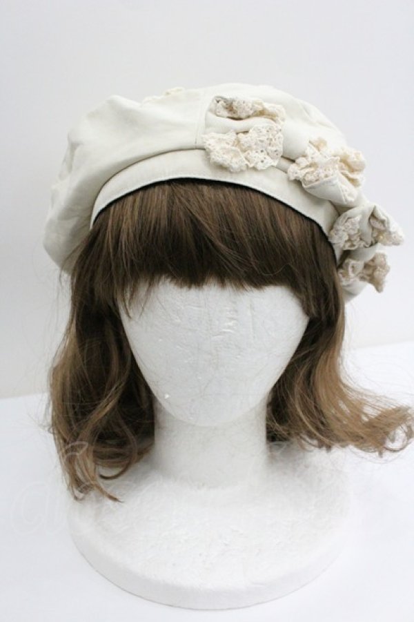画像2: Hoshibako Works / すずらんのしおりベレー帽  ホワイト I-26-01-27-081-LO-AC-SA-ZI (2)