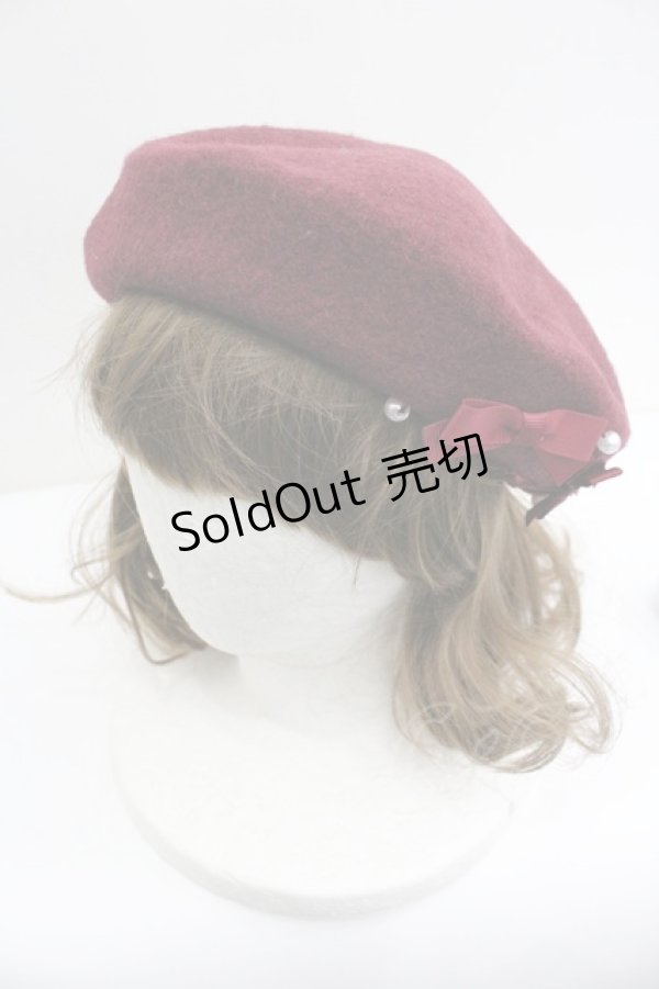 画像1: m petit by misako / AMミニリボンバスクベレー  ボルドー I-26-01-27-083-LO-AC-SA-ZTK037 (1)