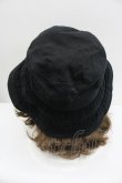 画像3: merry jenny / フリルキャンバスバケットハット  黒 I-26-01-27-090-LO-AC-SA-ZI (3)