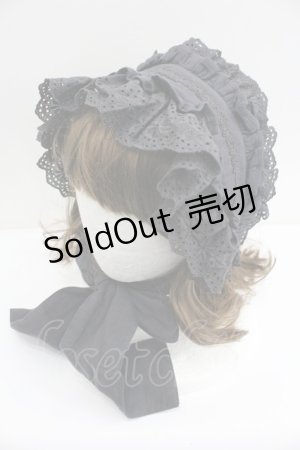 画像: Victorian maiden / ハーベストレーシーボンネット  黒 I-26-01-27-092-CL-AC-SA-ZI