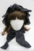 画像2: Victorian maiden / ハーベストレーシーボンネット  黒 I-26-01-27-092-CL-AC-SA-ZI (2)