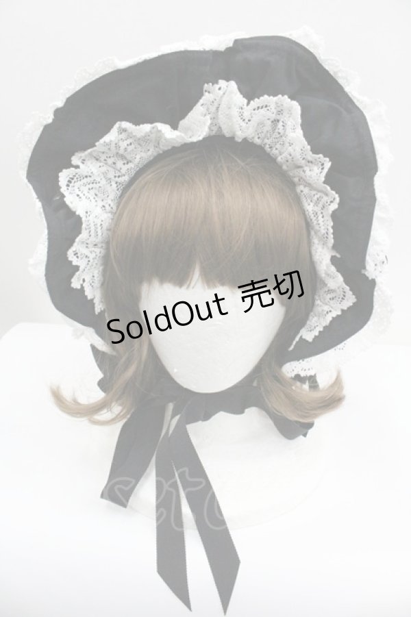 画像2: BABY,THE STARS SHINE BRIGHT / スピンドールハーフボンネット  黒Ｘ白 I-26-01-27-093-BA-AC-SA-ZI (2)