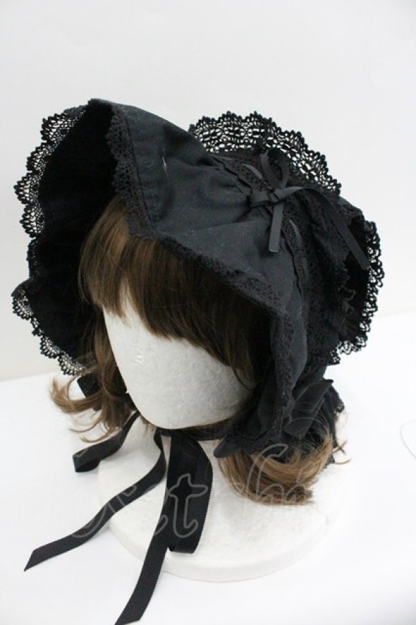 画像1: BABY,THE STARS SHINE BRIGHT / うさみみボンネット  黒 I-26-01-27-094-BA-AC-SA-ZI (1)