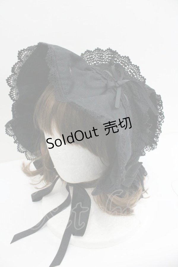 画像1: BABY,THE STARS SHINE BRIGHT / うさみみボンネット  黒 I-26-01-27-094-BA-AC-SA-ZI (1)