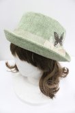 画像1: axes femme / 蝶プリントハット  グリーン I-26-01-27-096-AX-AC-SA-ZI (1)